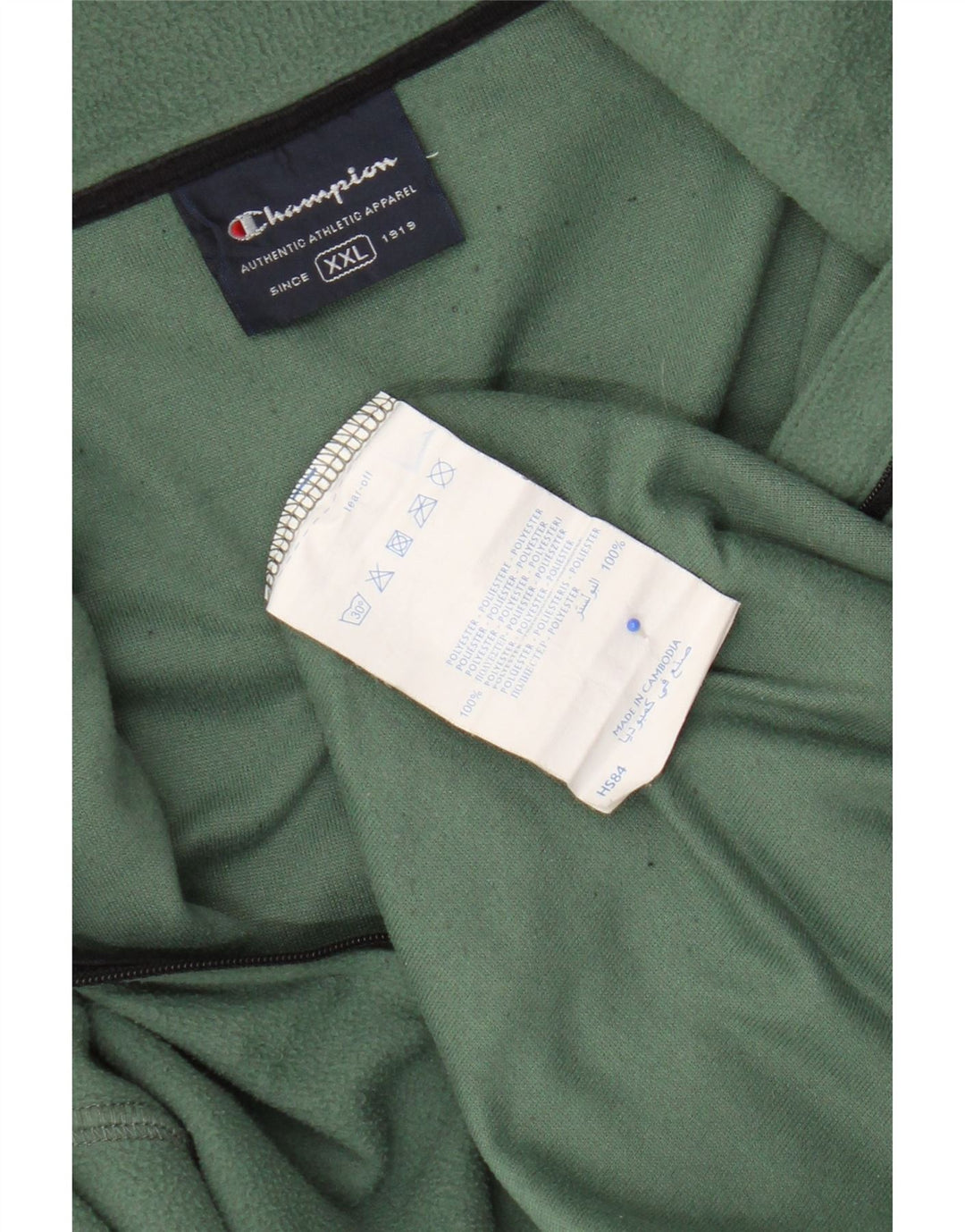 Champion Herren-Fleecepullover mit Reißverschluss, 2XL, grünes Polyester