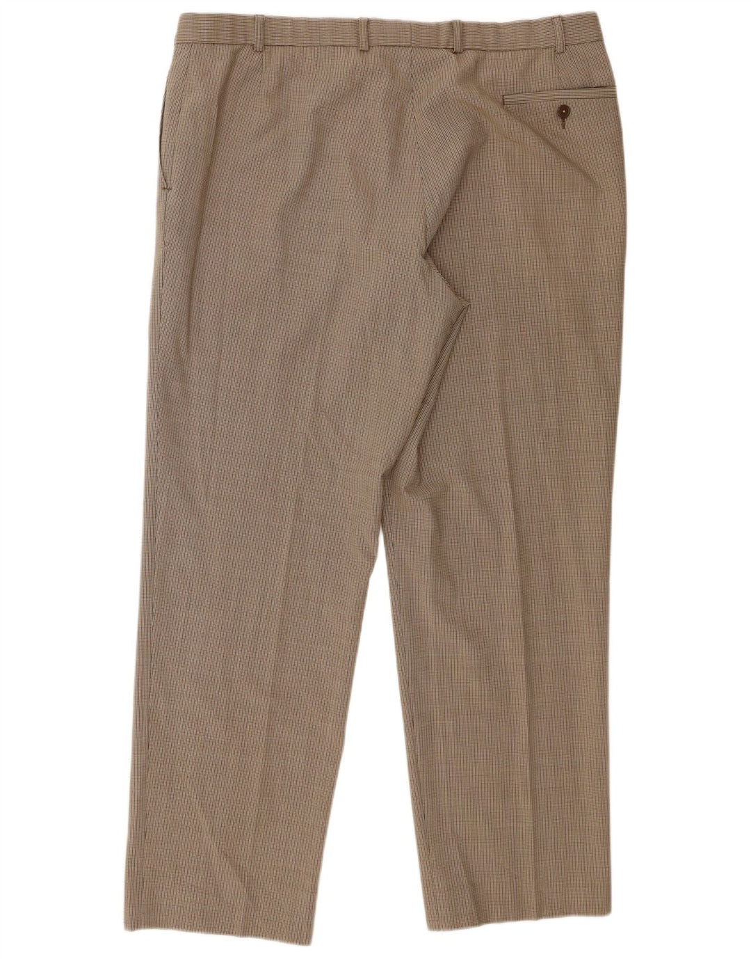 Gerade Herren-Anzughose von Marks & Spencer, W40, L31, beige Hahnentrittmuster