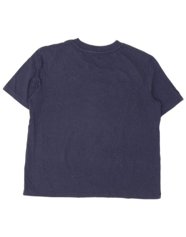 Calvin Klein Jeans Damen Grafik-T-Shirt-Oberteil UK 12 Medium Marineblau