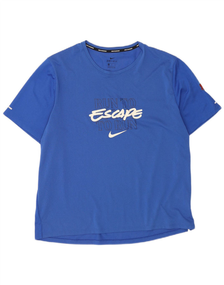 Nike Herren Dri Fit Graphic T-Shirt Top XL Blau Polyester