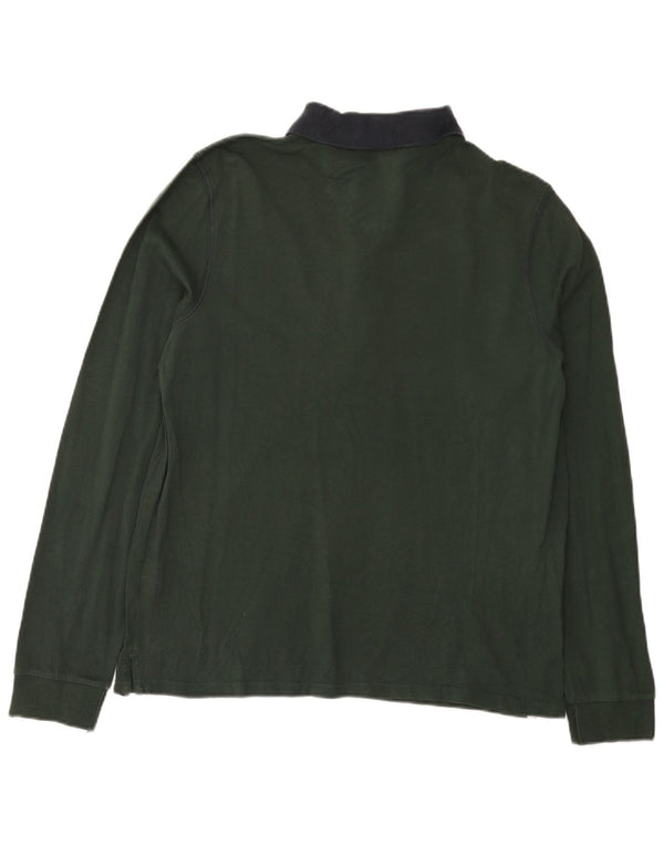 Kappa Herren Langarm-Poloshirt, groß, grüne Baumwolle