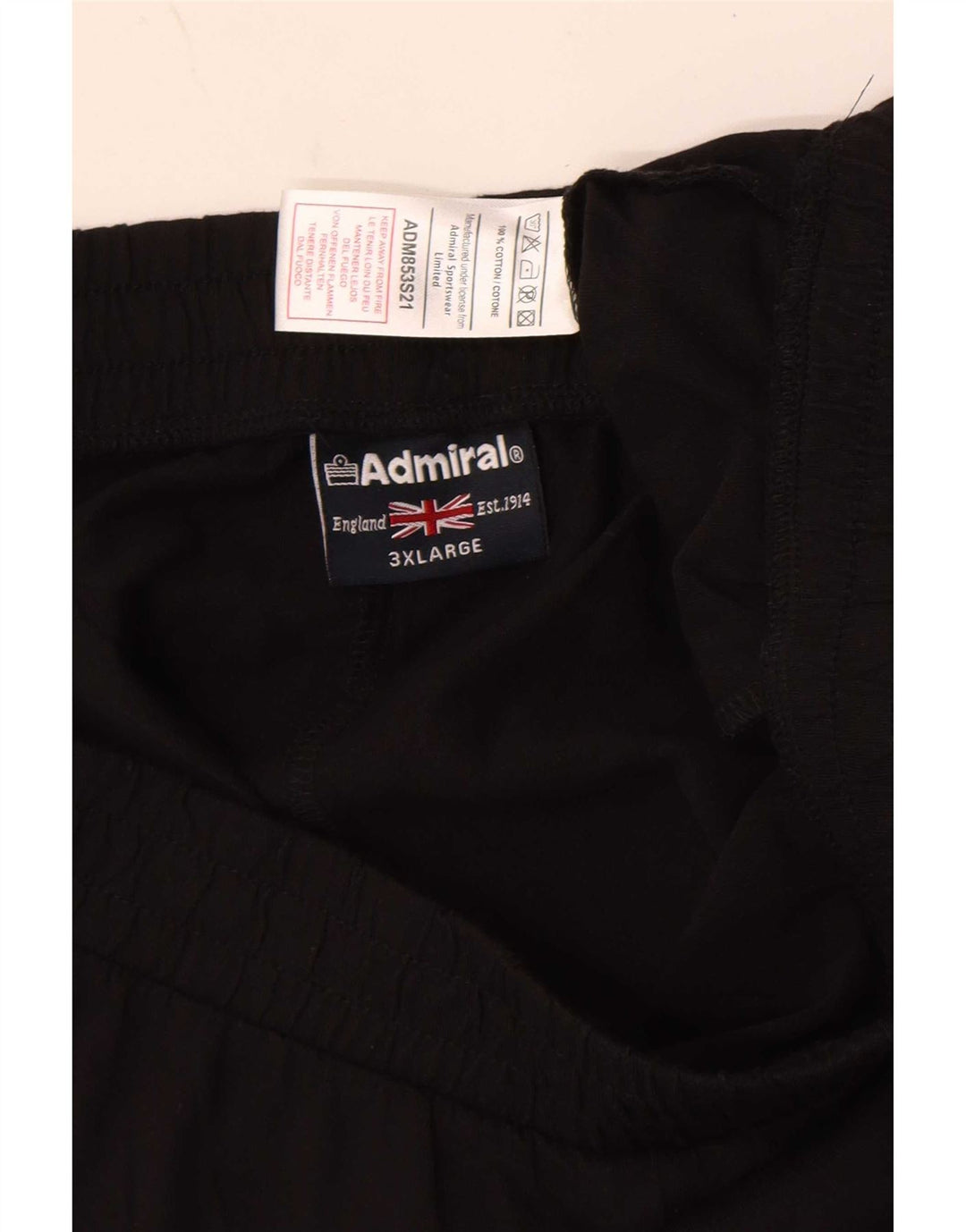 Admiral Herren-Sportshorts 3XL aus schwarzer Baumwolle