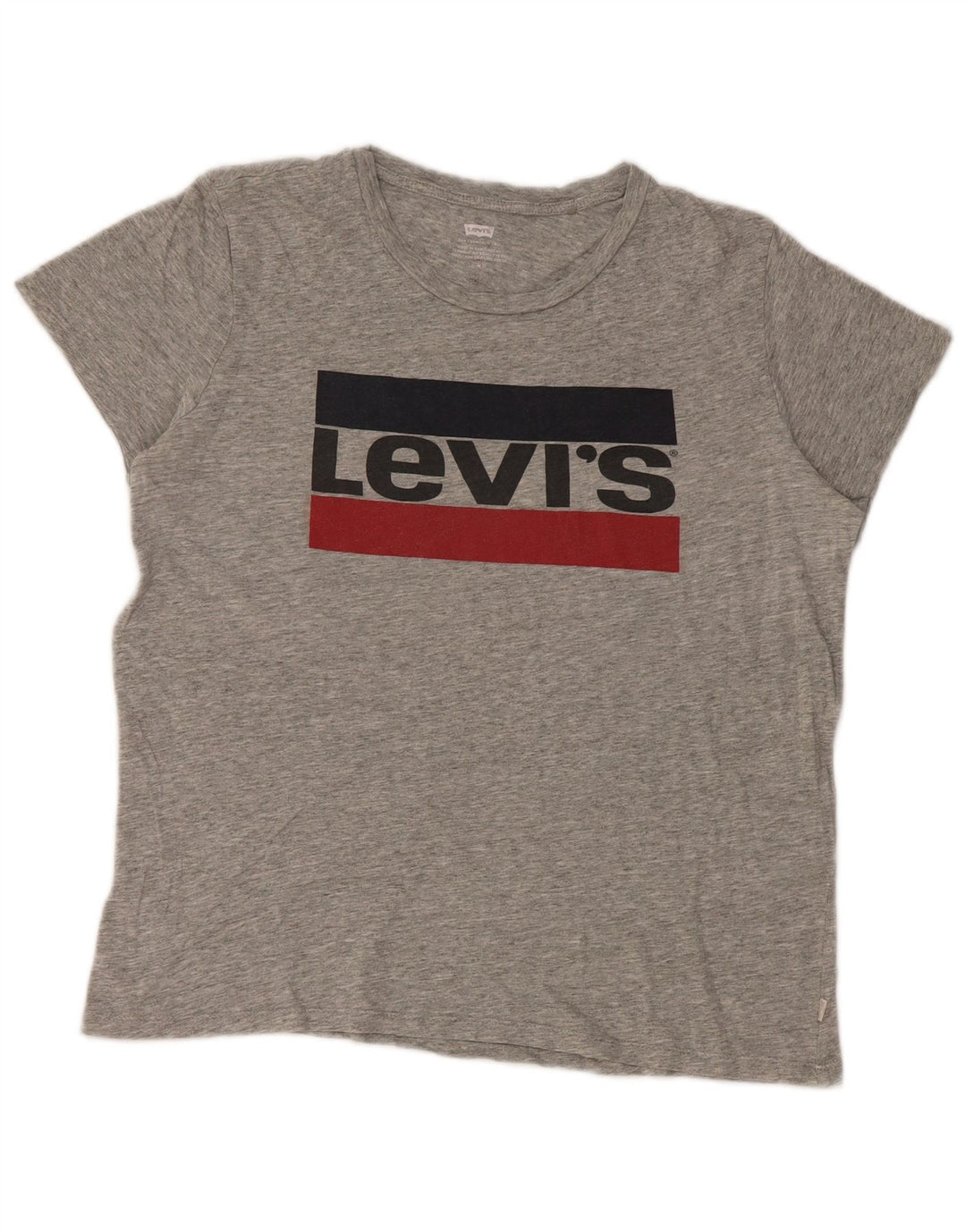Levi's Womens Graphic T-Shirt Top UK 14 Mittelgraue Baumwolle