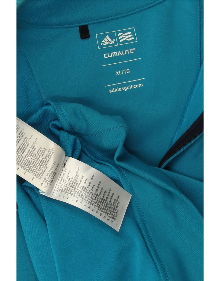 ADIDAS Herren Climalite Zip Neck Sweatshirt Pullover XL Blau Polyester