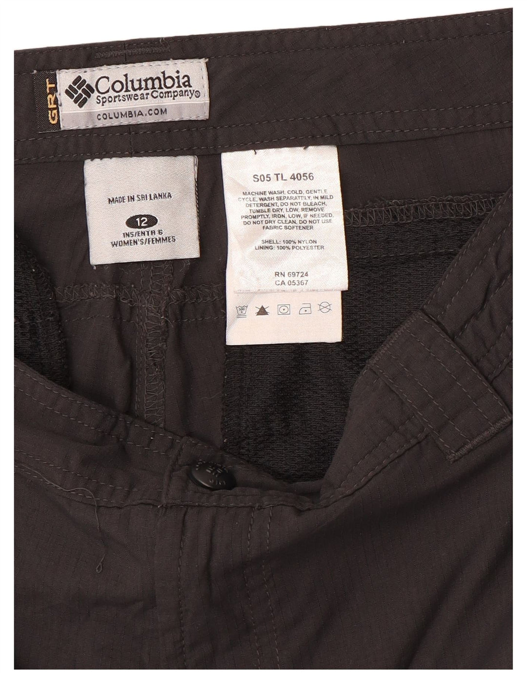 COLUMBIA Damen Cargoshorts US 12 Large W32 Schwarzes Nylon