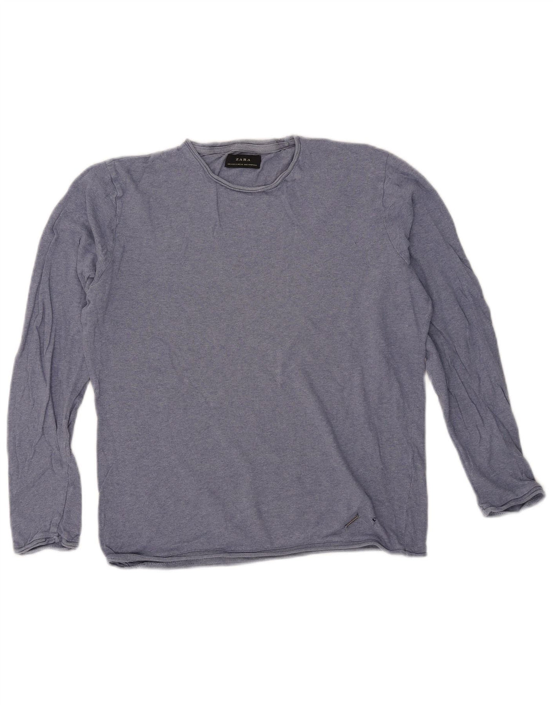 Zara Damen Top Langarm UK 14 Mittelblau
