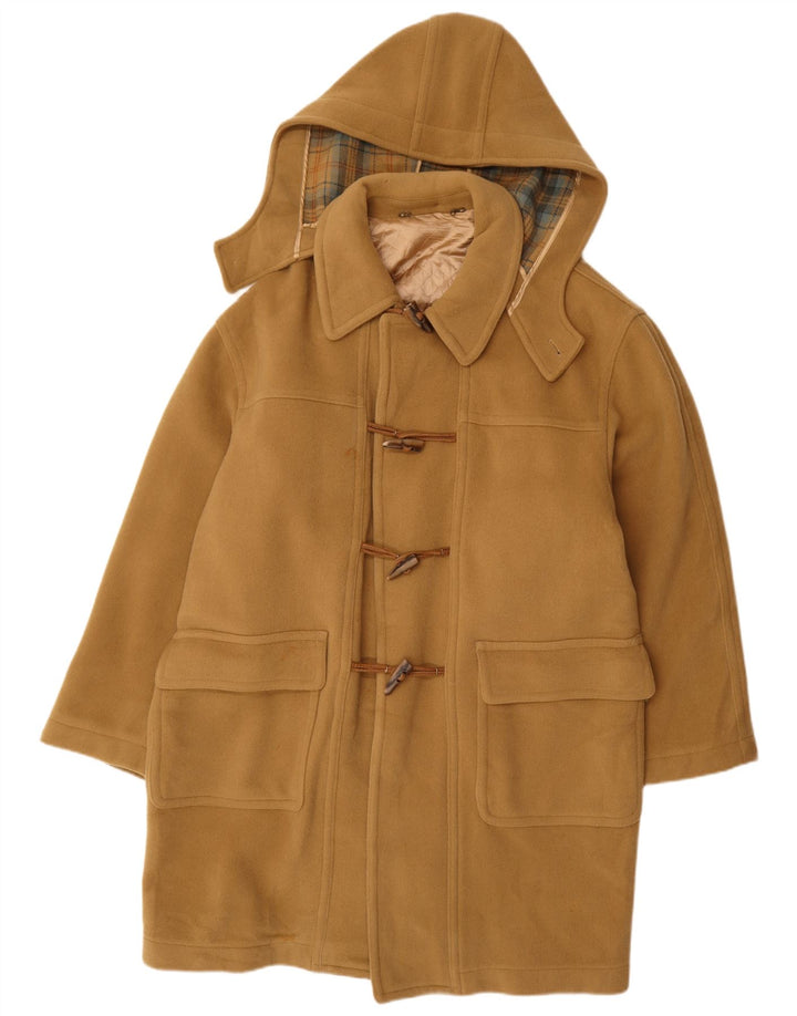 VINTAGE Herren Dufflecoat mit Kapuze IT 52 XL Beige Wolle