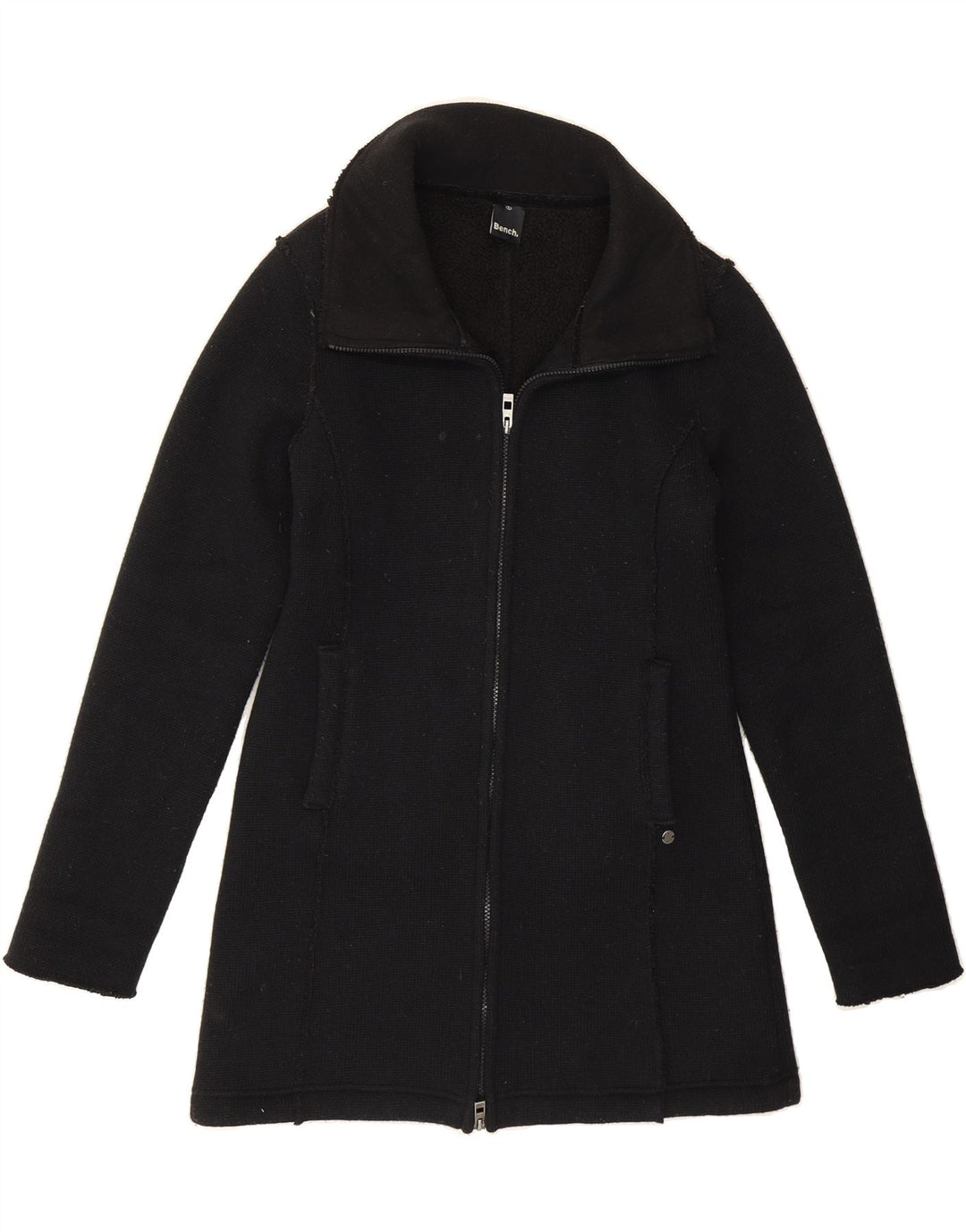 BENCH Womens Knit Overcoat UK 16 Large Black Acrylic Vintage Bench and Second-Hand Bench from Messina Hembry 