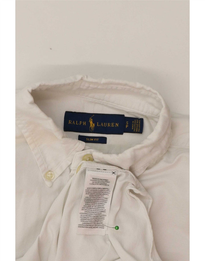 Ralph Lauren Slim-Fit-Hemd für Herren, Größe S, weiße Baumwolle