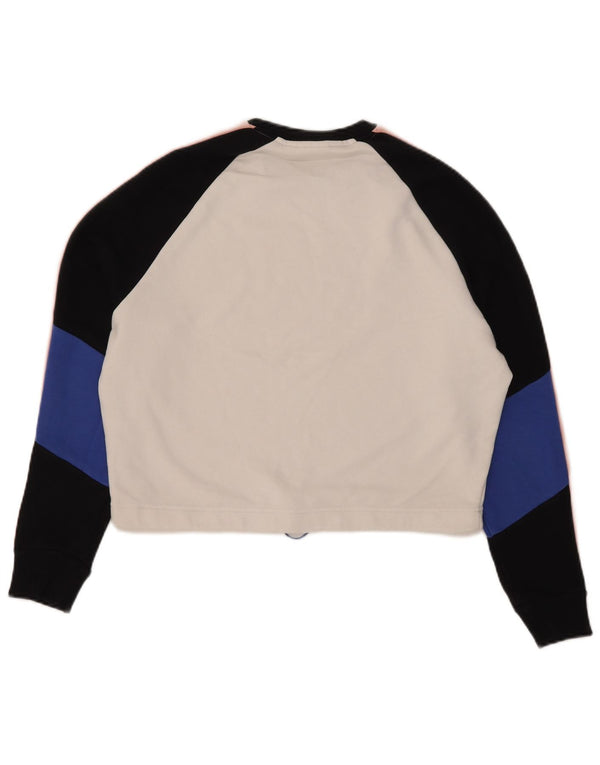 Fila Damen-Pullover, übergroßer Crop-Sweatshirt, Gr. 10, Größe S, Weiß, Farbblock