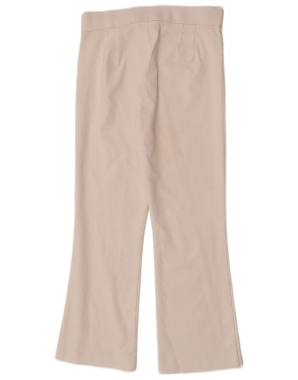 Zara Damen Flare-Hose, kurz geschnitten, Größe S, W26, L24, weiße Baumwolle