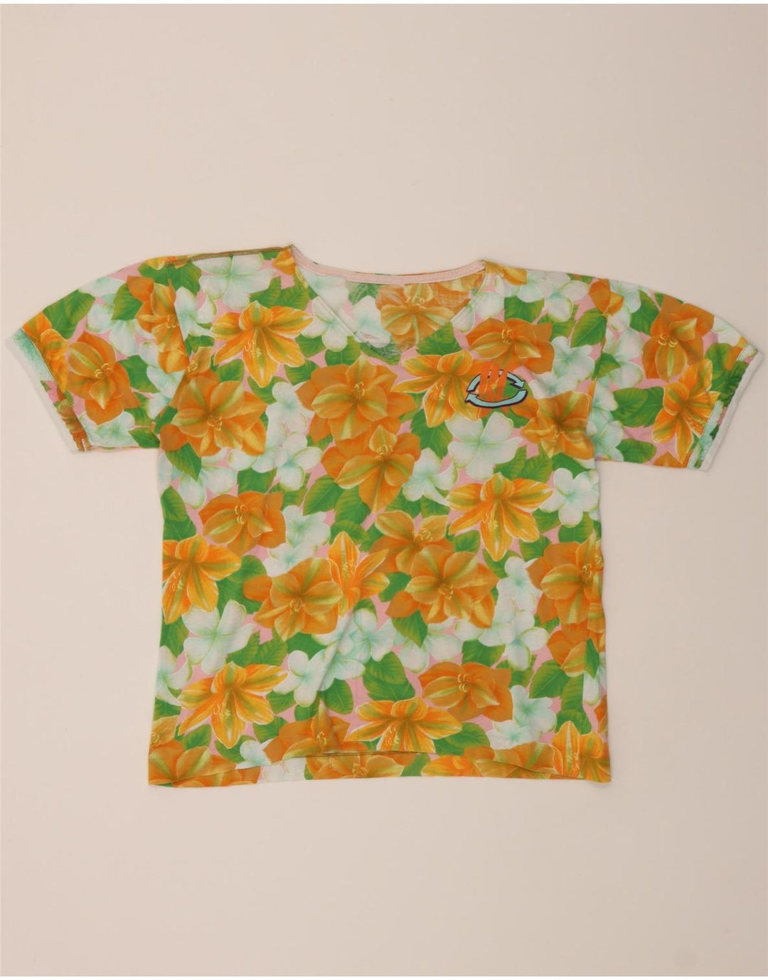 BEST COMPANY Womens Graphic T-Shirt Top UK 16 Large Multicoloured Floral Vintage Best Company and Second-Hand Best Company from Messina Hembry 