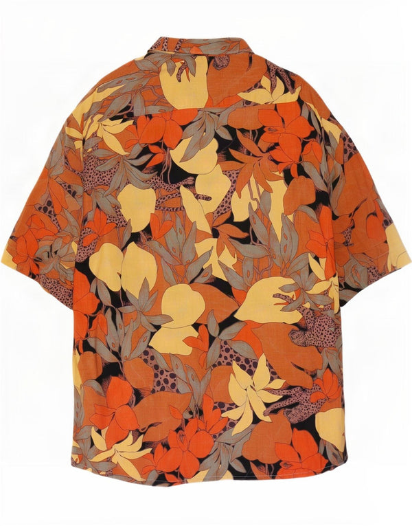 Goldress Herren-Kurzarmhemd, Größe 43, XL, mehrfarbig, Blumenmuster