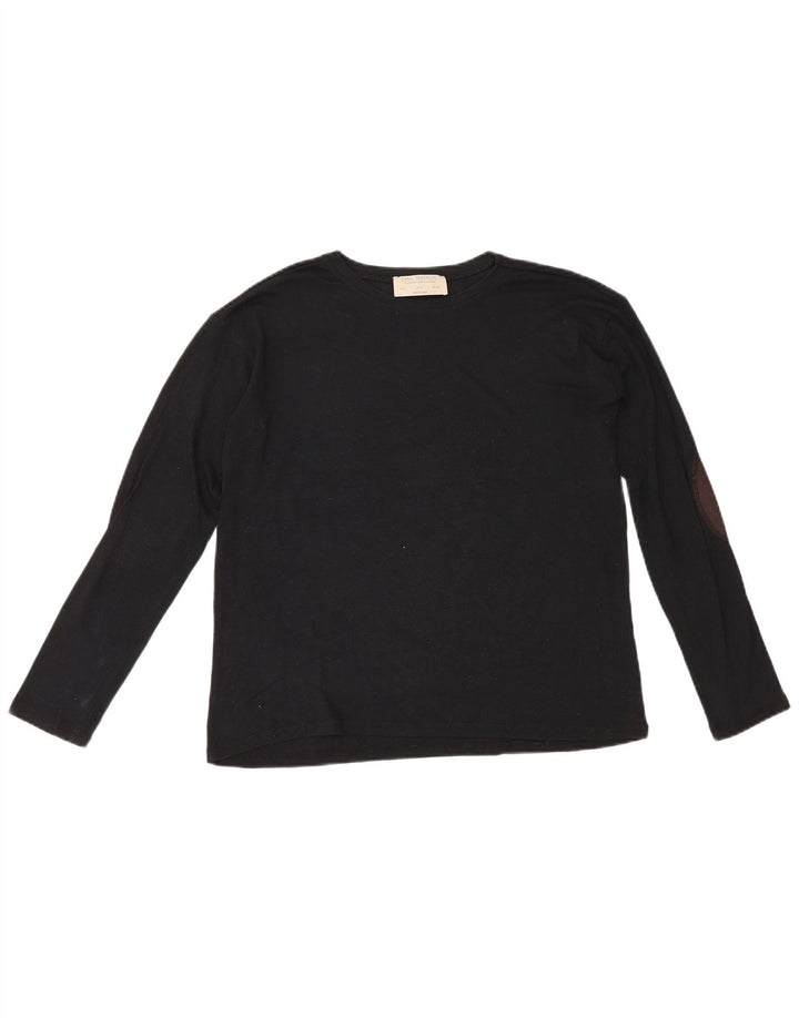 Zara Damen Top Langarm UK 10 Small Schwarz