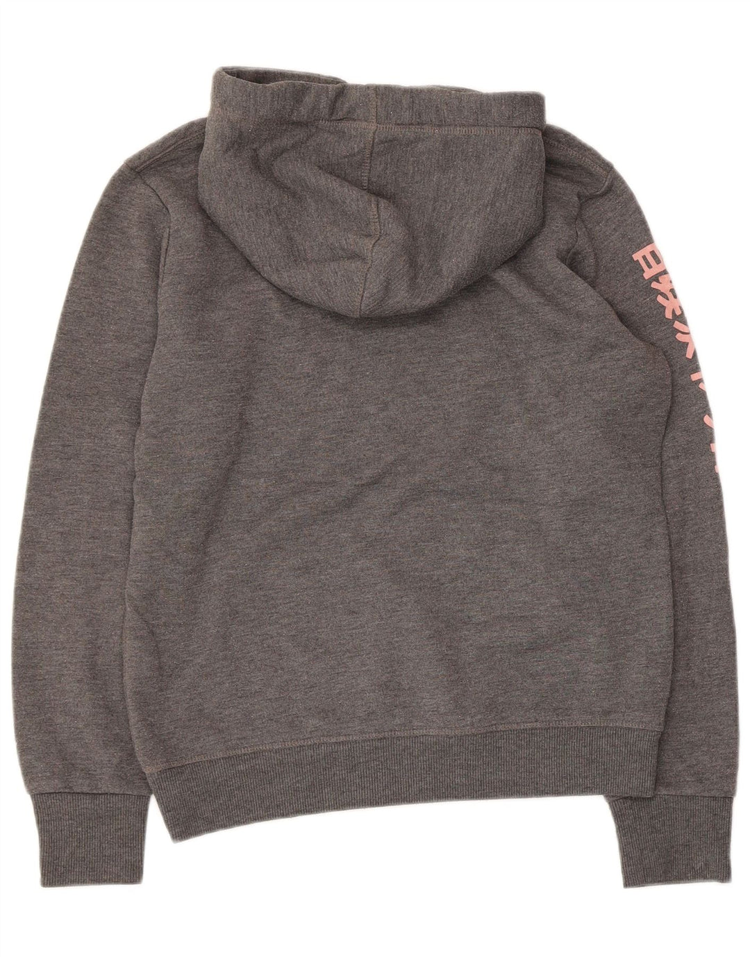 SUPERDRY Damen-Kapuzenpullover mit Grafik, UK 14, Mittelgrau, Polyester