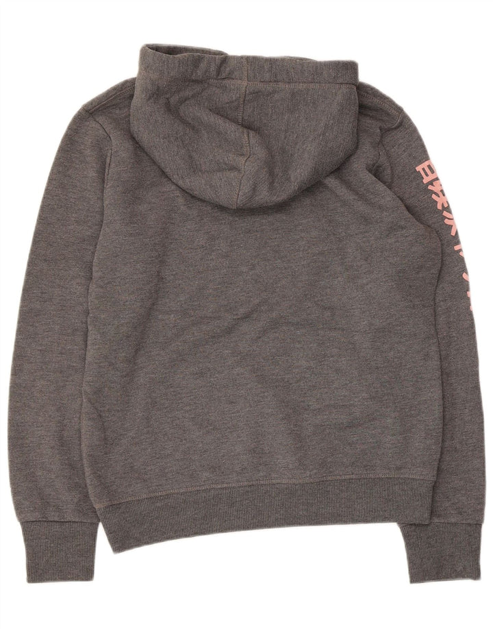 SUPERDRY Damen-Kapuzenpullover mit Grafik, UK 14, Mittelgrau, Polyester