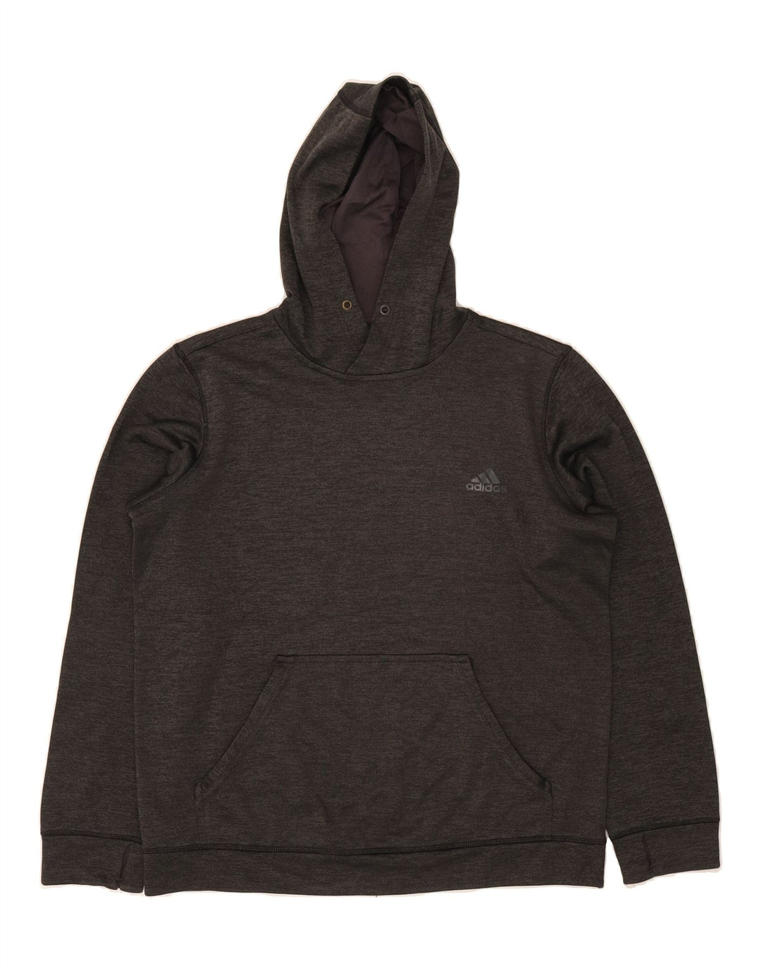 ADIDAS Womens Climawarm Hoodie Jumper UK 12/14 Medium Grey Polyester Vintage Adidas and Second-Hand Adidas from Messina Hembry 
