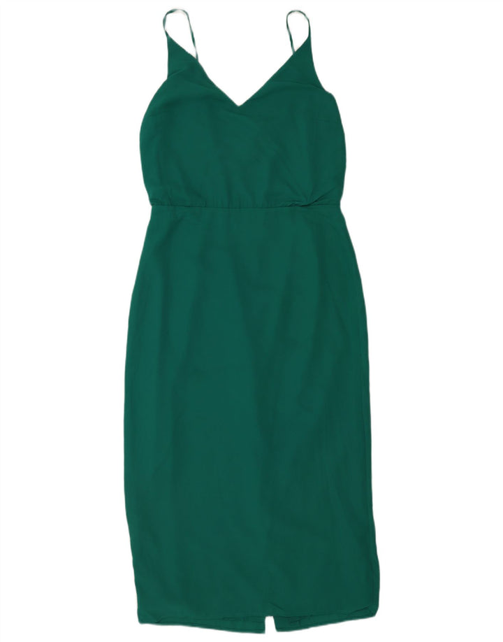Oasis Damen Ärmelloses Etuikleid UK 12 Mittelgrünes Polyester