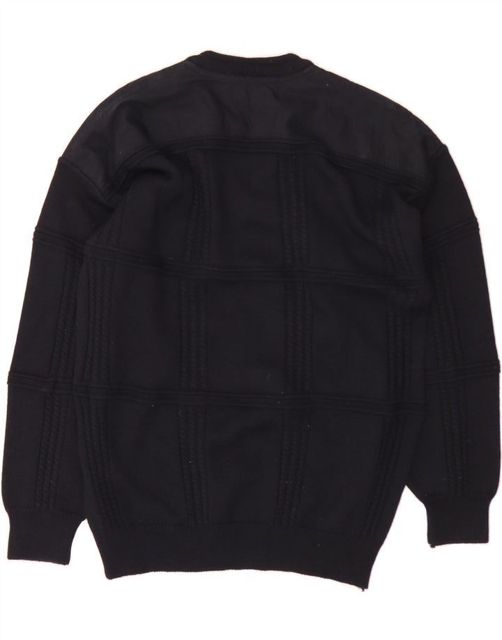IL GRANCHIO Mens V-Neck Jumper Sweater Large Navy Blue Wool Vintage Il Granchio and Second-Hand Il Granchio from Messina Hembry 