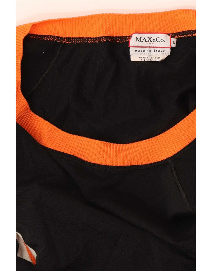 Max & Co. Schulterfreies Top für Damen, UK 12, Mittelschwarz, Farbblock