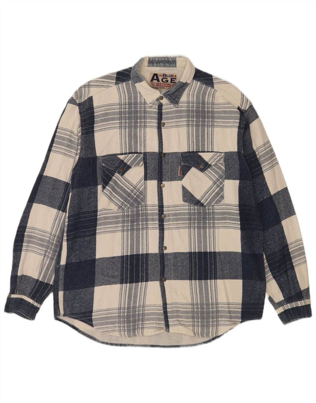 Carrera Herren Flanellhemd XL Blau kariert