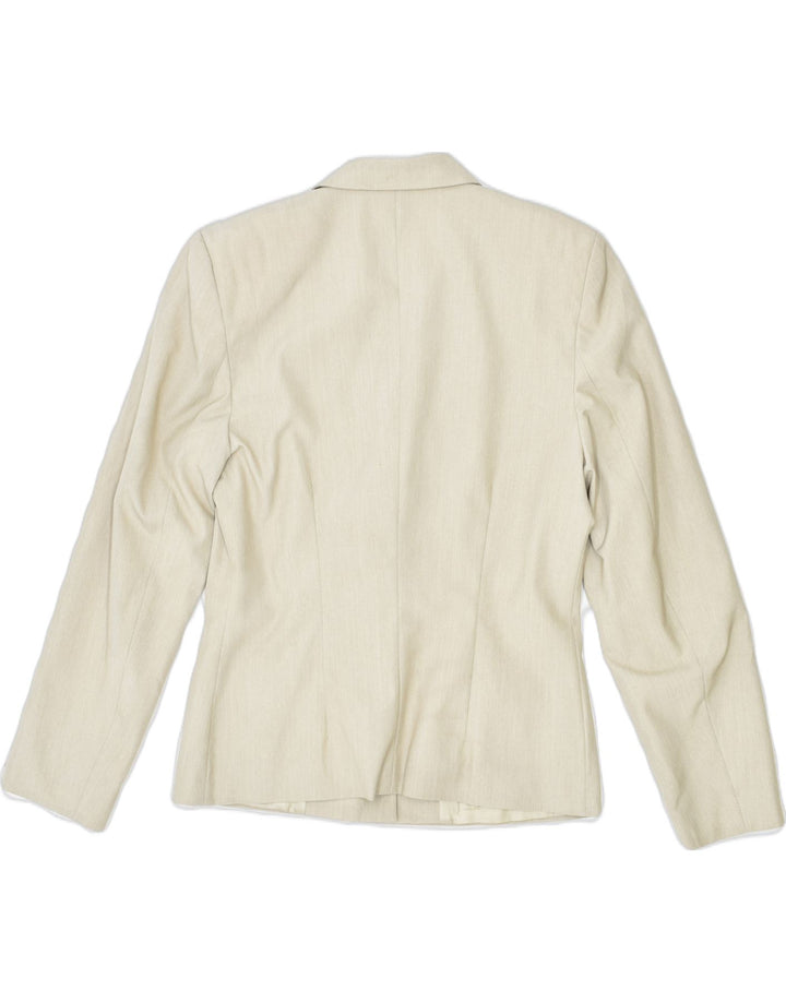 VINTAGE Womens 4 Button Blazer Jacket EU 42 Medium Beige | Vintage | Thrift | Second-Hand | Used Clothing | Messina Hembry 