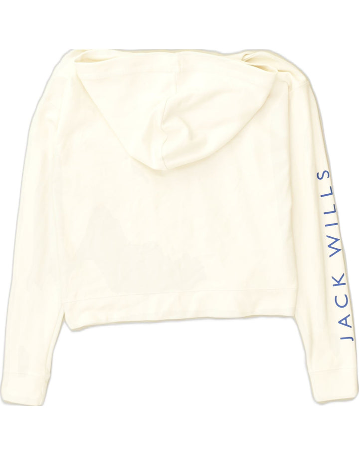 JACK WILLS Womens Hoodie Jumper UK 8 Small White Lyocell | Vintage Jack Wills | Thrift | Second-Hand Jack Wills | Used Clothing | Messina Hembry 