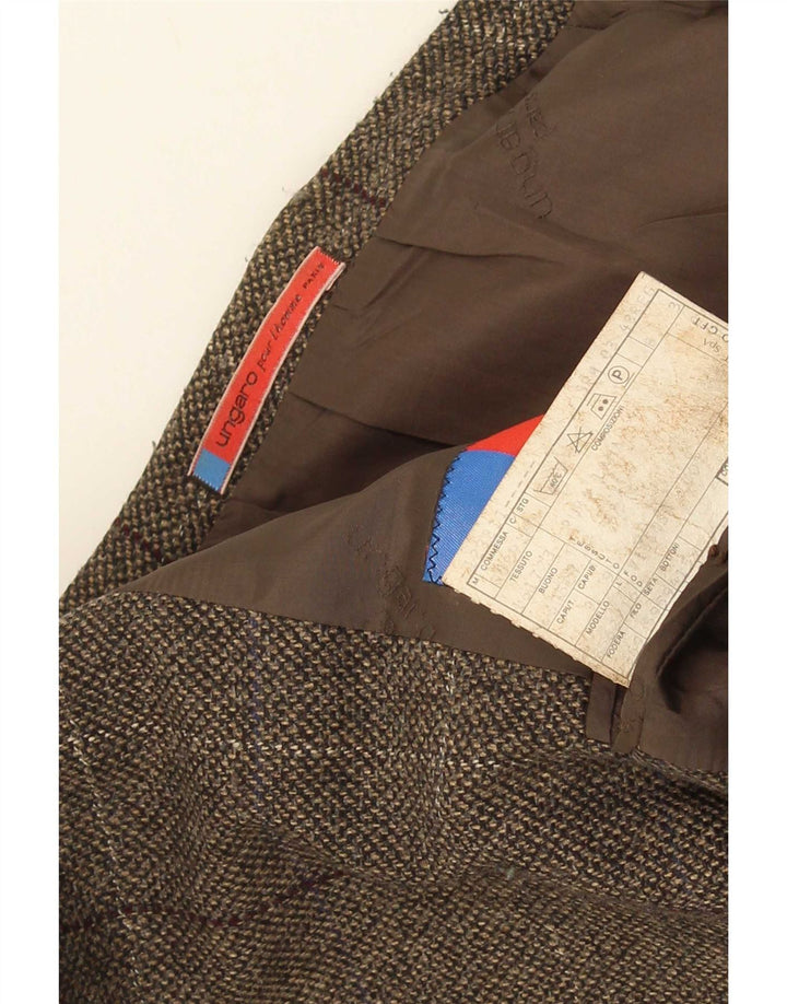 Ungaro Herren-Blazer mit 2 Knöpfen, IT 48, mittelbraun, kariert, Schurwolle