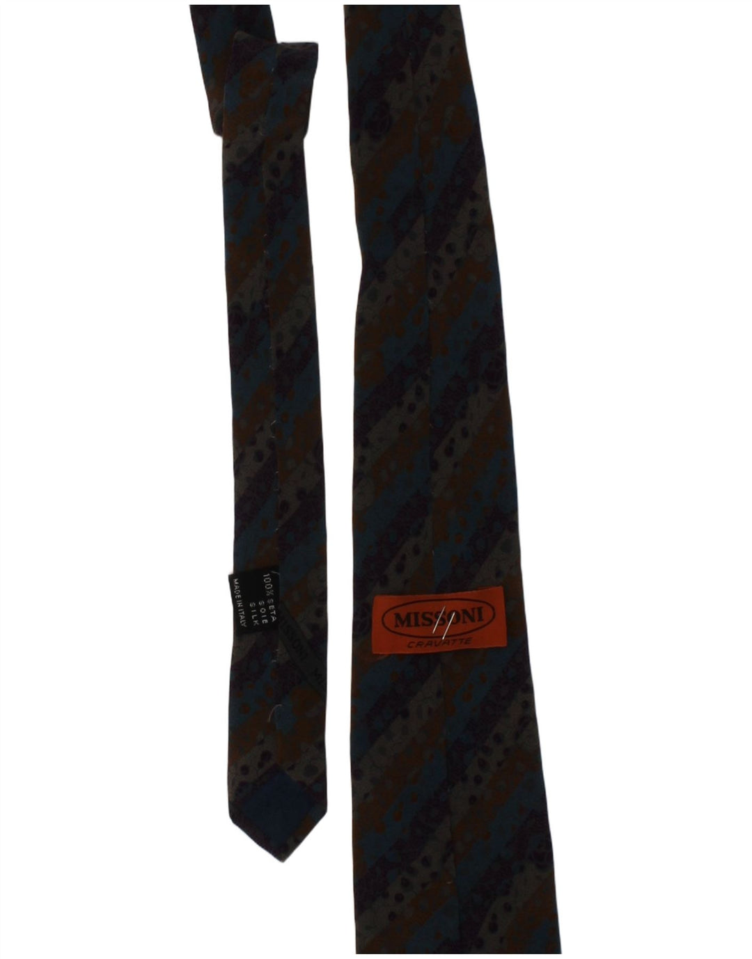 Missoni Herren Cravatte-Krawatte, Einheitsgröße, mehrfarbig, gestreift, Seide, Designer