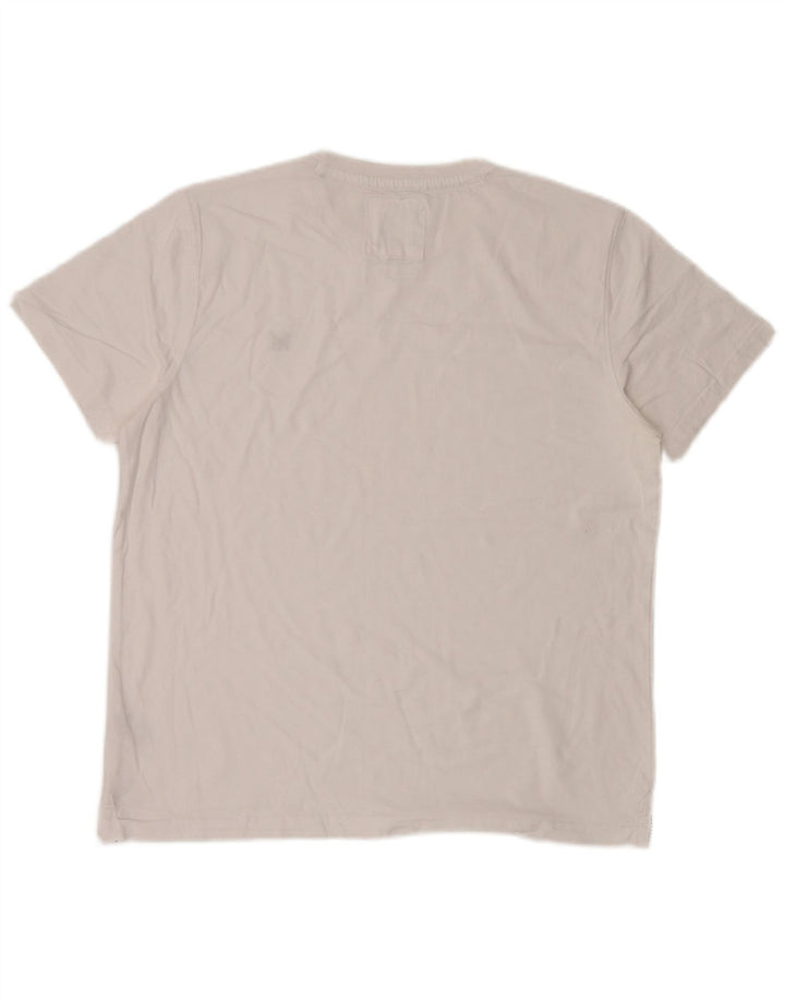 Crew Clothing Herren T-Shirt Top Large Weiß Baumwolle