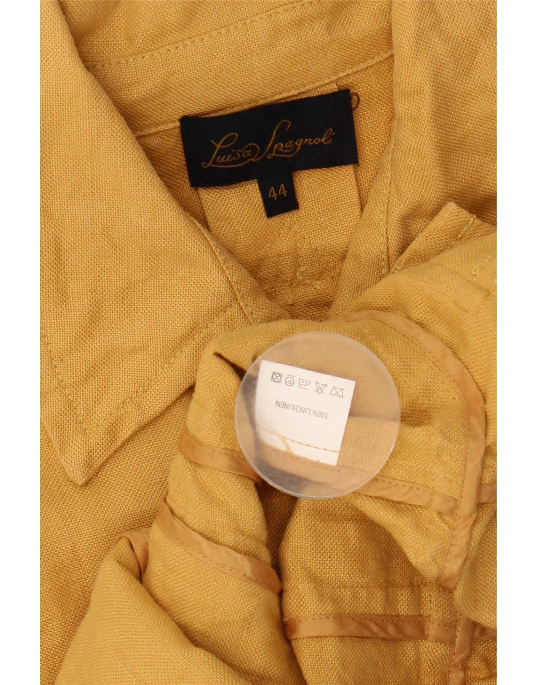 Luisa Spagnoli Damen Militär-Utility-Jacke IT 44 Mittelgelbes Leinen