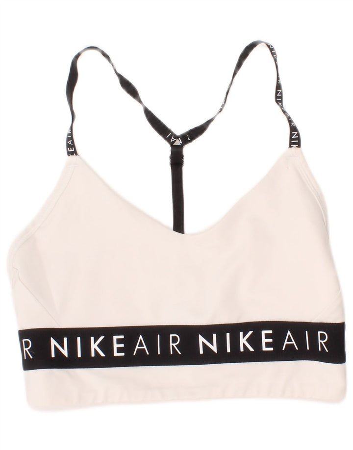 Nike Damen-Sport-BH mit Grafik, Größe S, gebrochenes Weiß, Polyester, Sport
