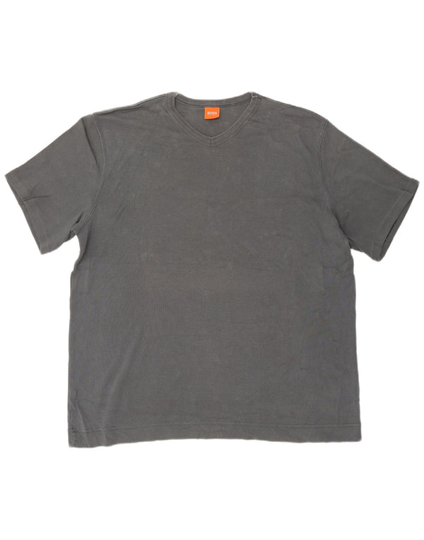 HUGO BOSS Herren T-Shirt Top XL Grau Baumwolle