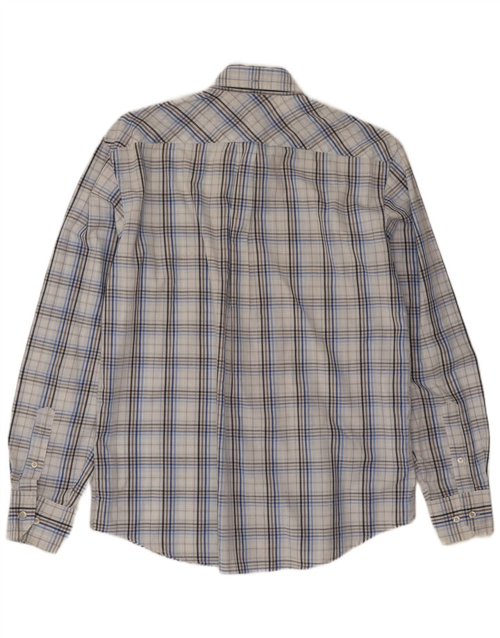 Ben Sherman Herrenhemd aus mittelblau karierter Baumwolle