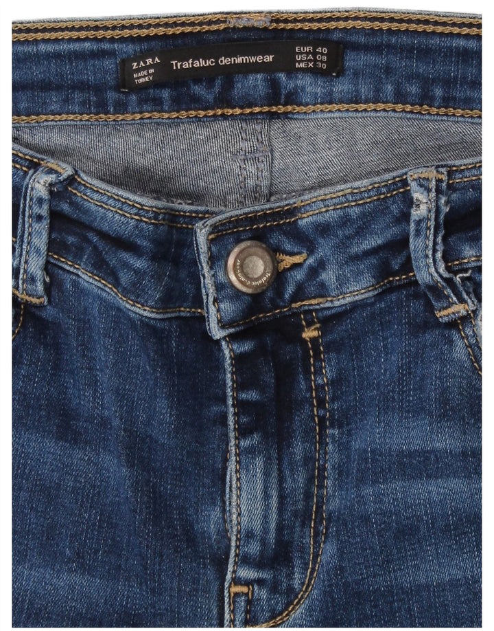 Zara Damen Distressed Skinny Jeans EU 40 Medium W30 L28 Blau