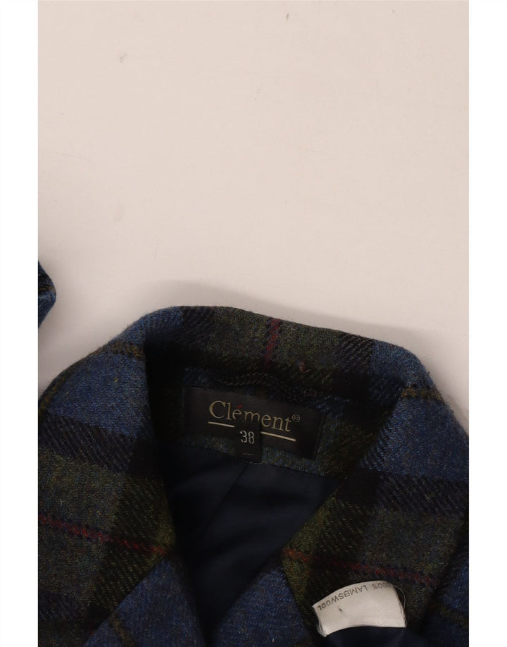 CLEMENT Damen-Blazerjacke mit 3 Knöpfen, EU 38, mittelgroß, mehrfarbig kariert