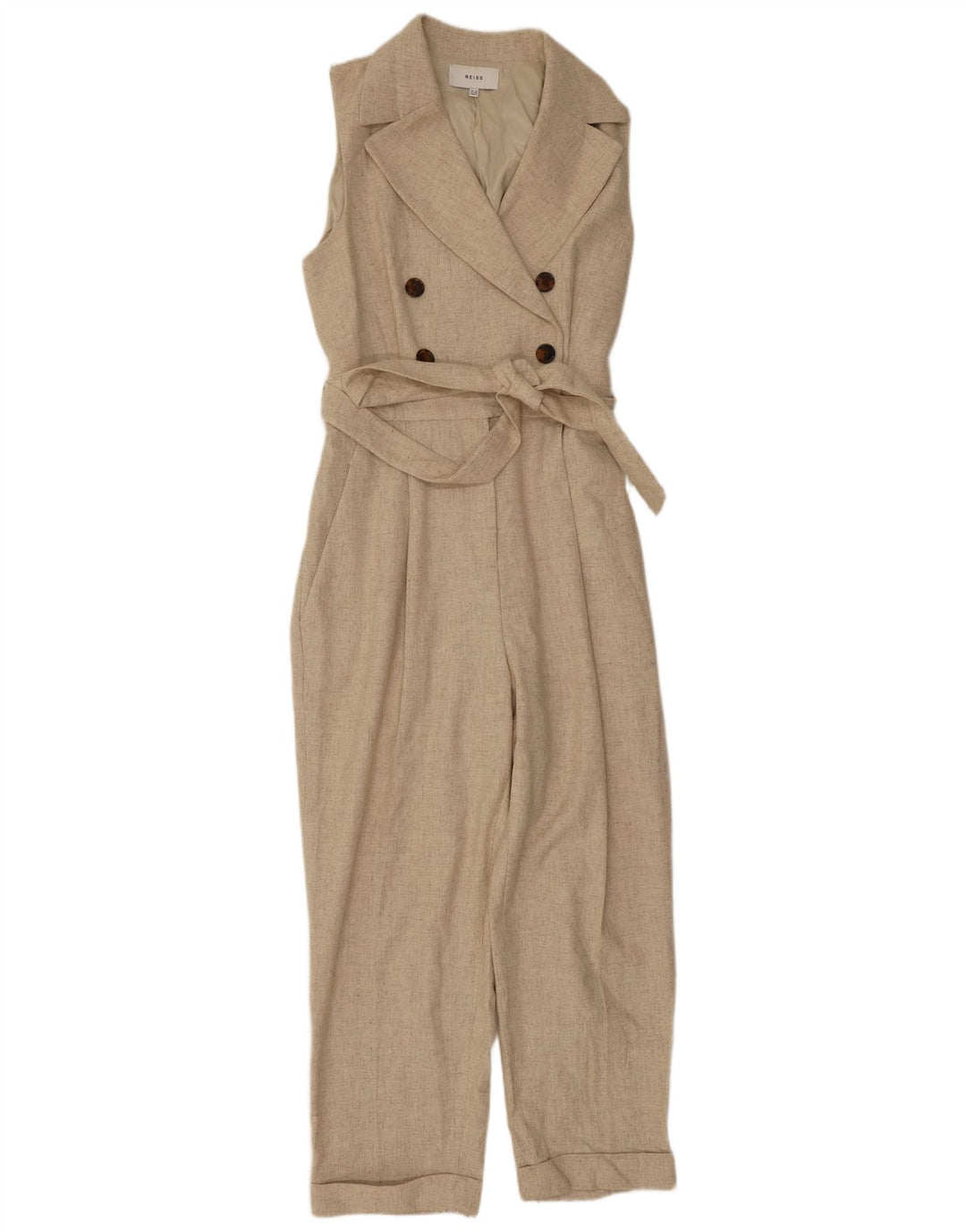Reiss Damen-Overall, ärmellos, UK 12, mittelbeige Wolle
