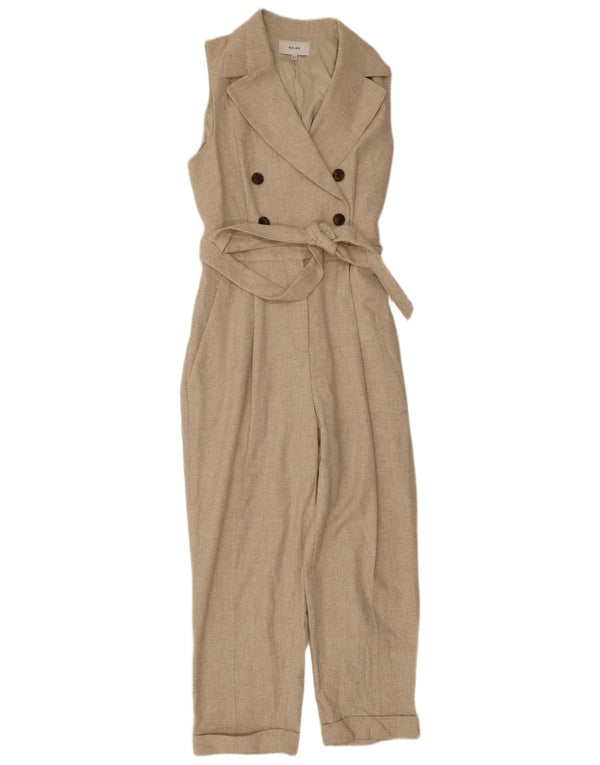 Reiss Damen-Overall, ärmellos, UK 12, mittelbeige Wolle