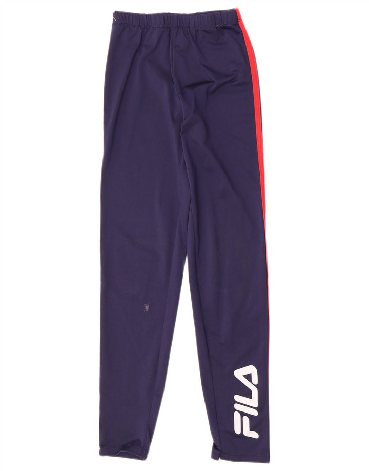 Fila Jungen-Trainingshose mit Grafik, 9–10 Jahre, mittelmarineblaues Polyester