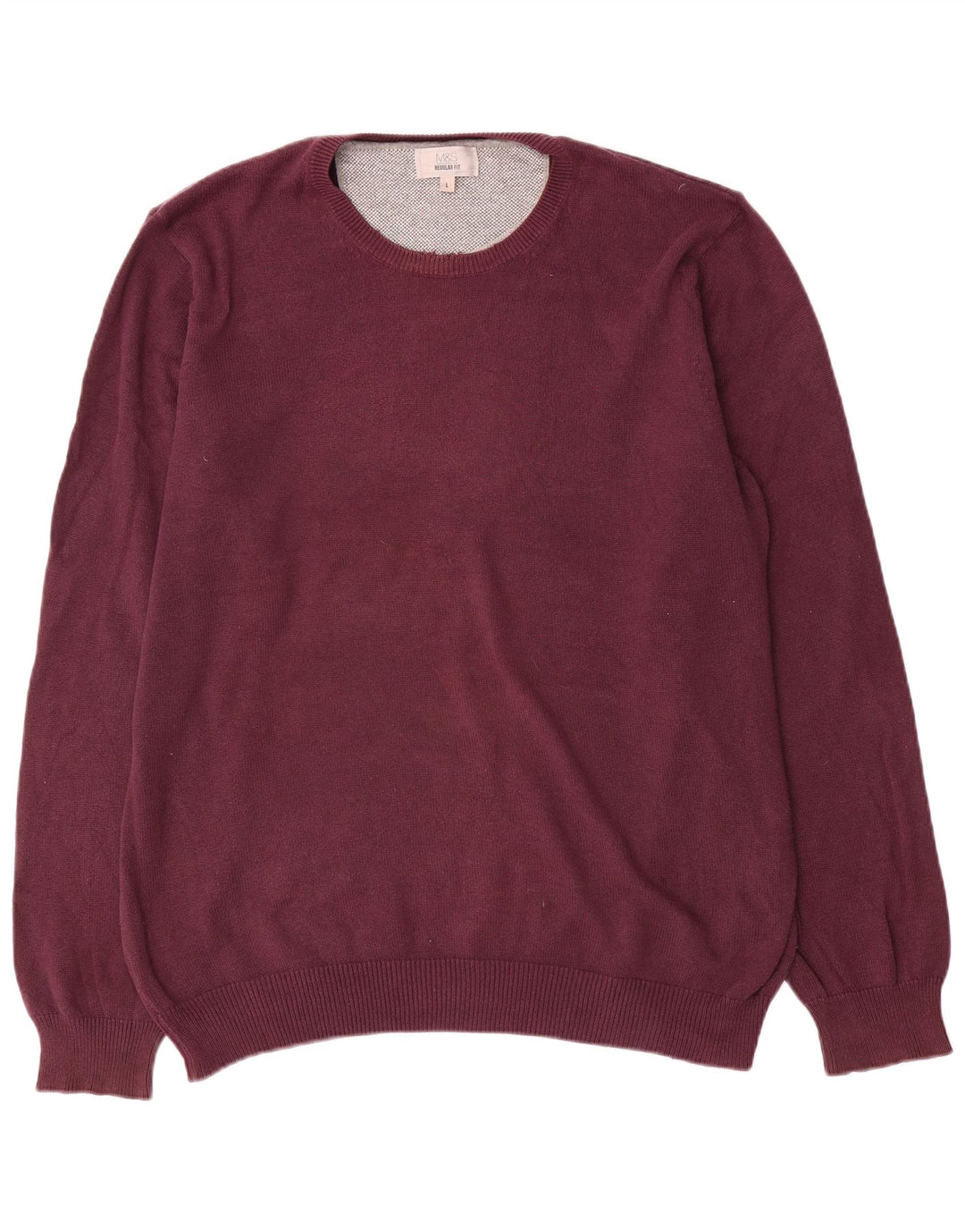 Marks & Spencer Herren-Pullover, reguläre Passform, Rundhalsausschnitt, Größe L, Lila