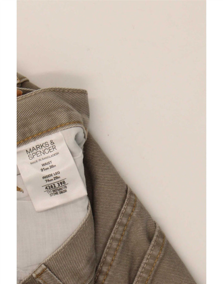 Marks & Spencer Herren Blue Harbor Straight Jeans W36 L29 Graue Baumwolle