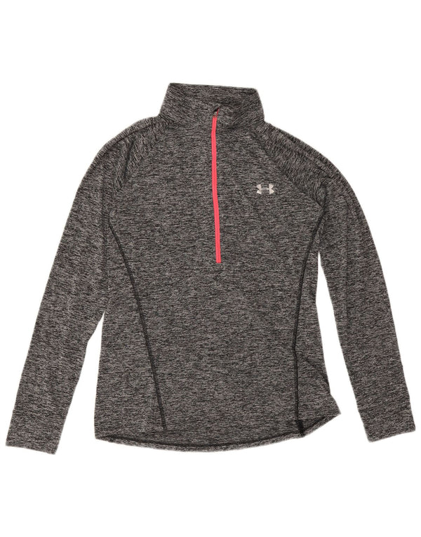 Under Armour Damen Heat Gear Pullover-Trainingsanzugoberteil, UK 12, Mittelgrau