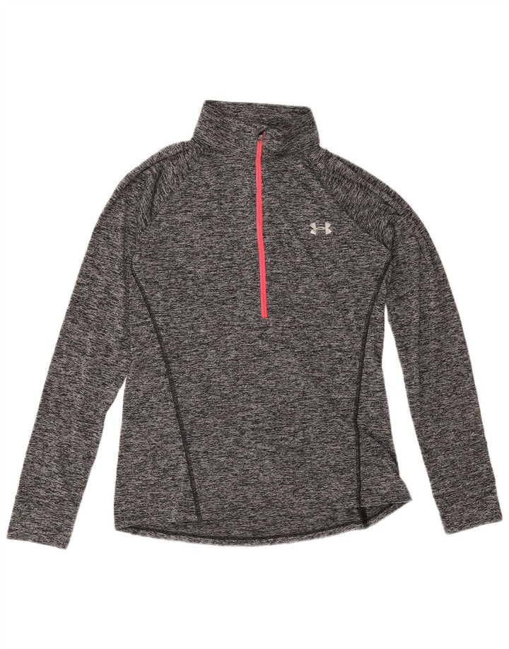 Under Armour Damen Heat Gear Pullover-Trainingsanzugoberteil, UK 12, Mittelgrau