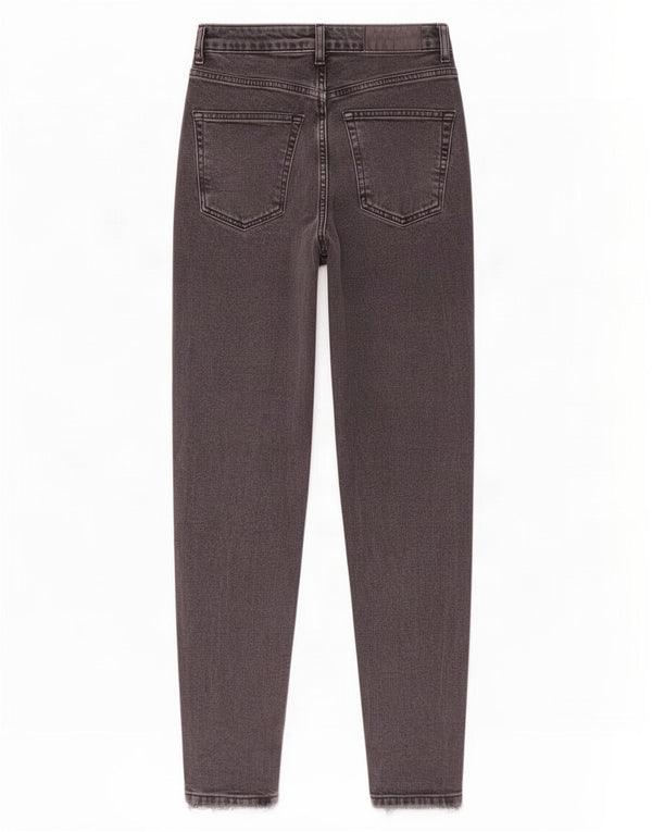 Topshop Damen Mom Tapered Jeans W26 L29 Graue Baumwolle