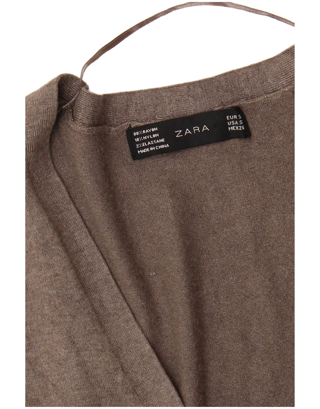 ZARA Damen-Cardigan-Pullover UK 10 Kleiner grauer Rayon
