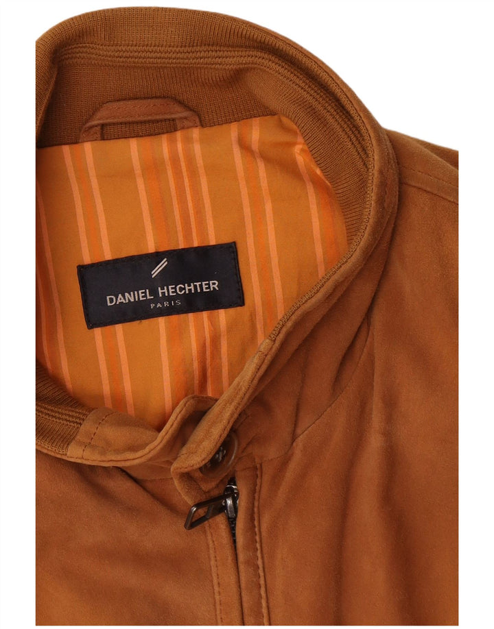 Daniel Hechter Herren Wildleder Bomberjacke UK 40 Großes braunes Leder