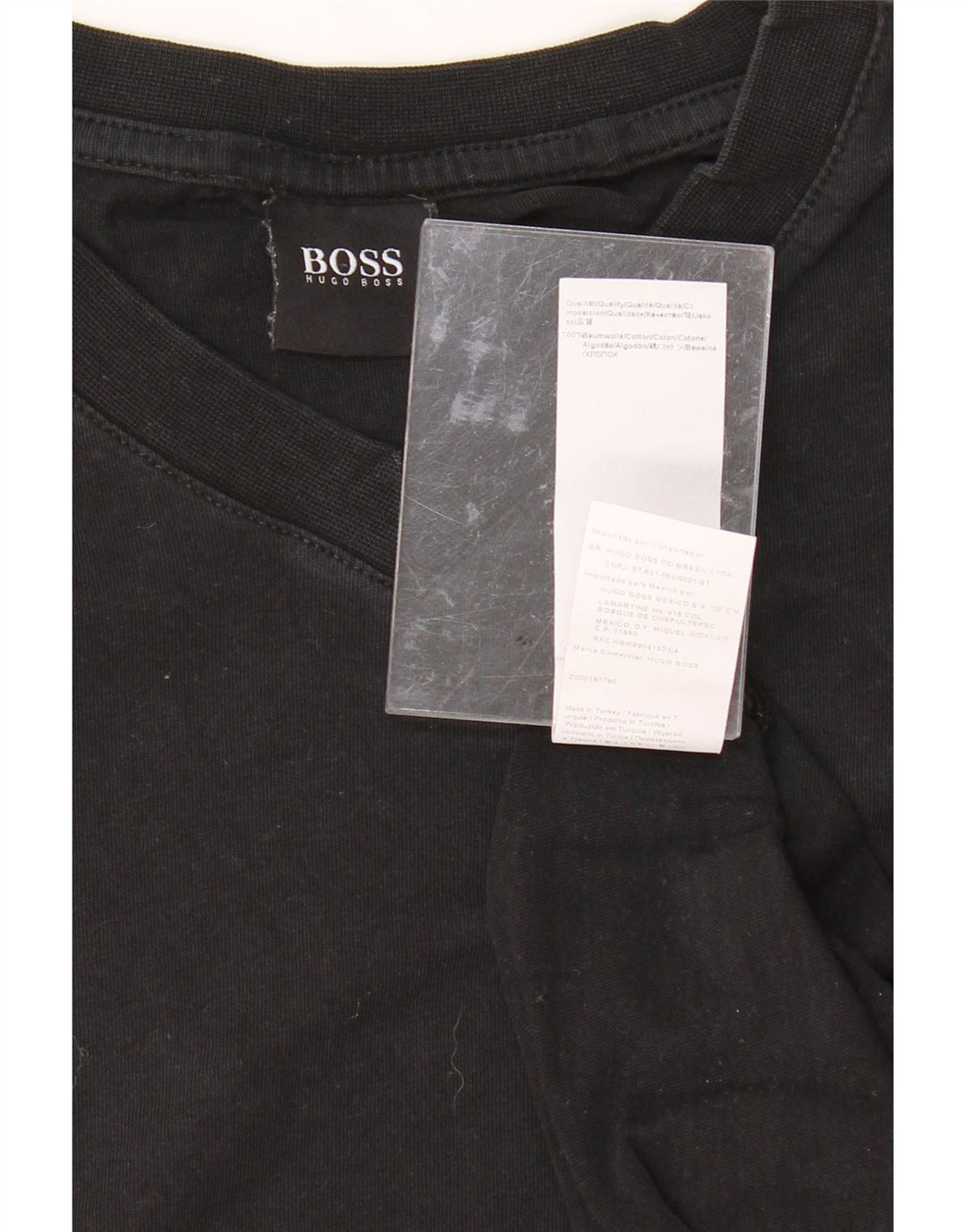 HUGO BOSS Mens T-Shirt Top Large Black Cotton