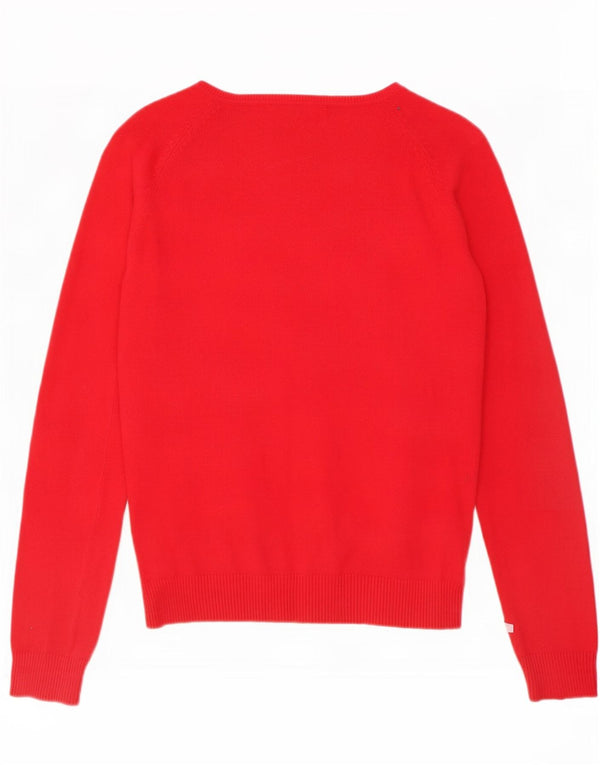 Zara Damen-Cardigan-Pullover UK 14 Große rote Baumwolle
