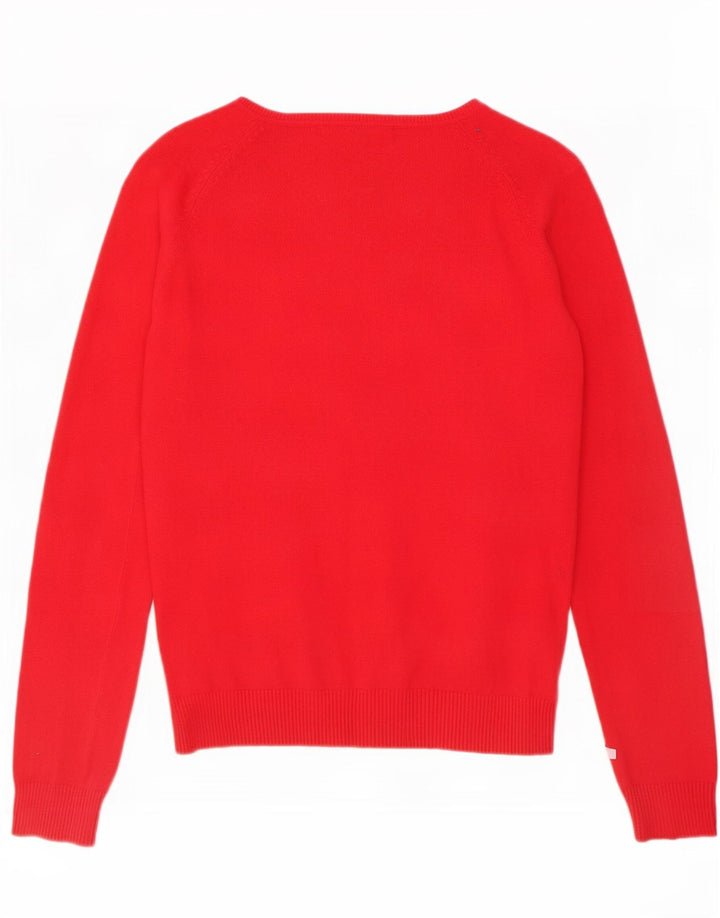 Zara Damen-Cardigan-Pullover UK 14 Große rote Baumwolle
