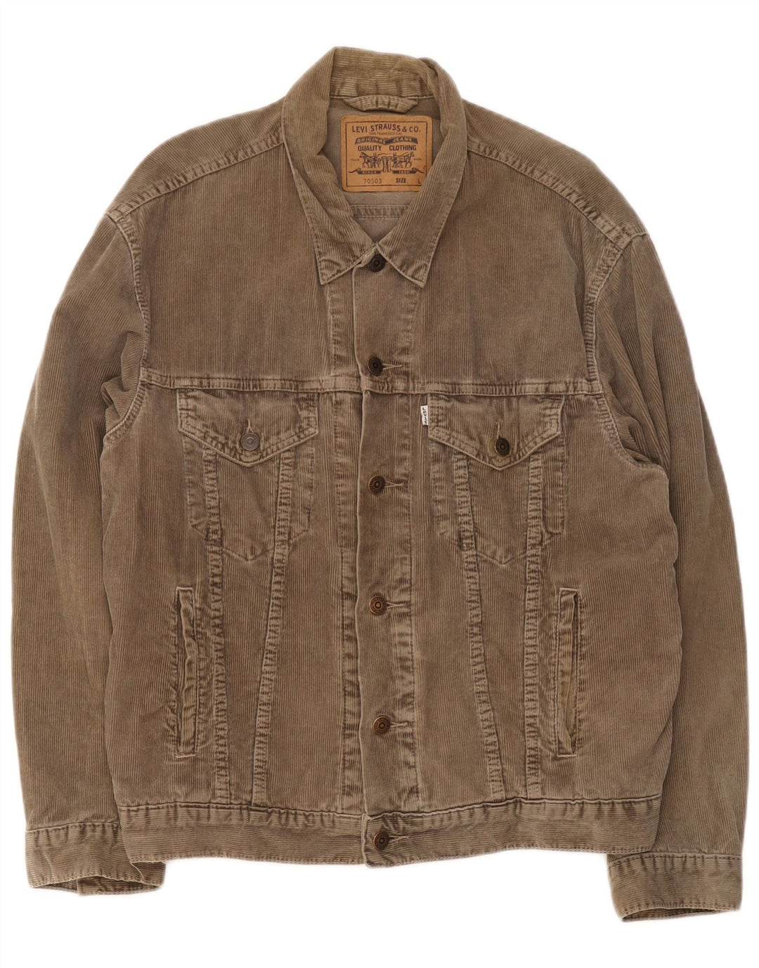 Levi's Damen Cordjacke UK 40 Large Braun Baumwolle